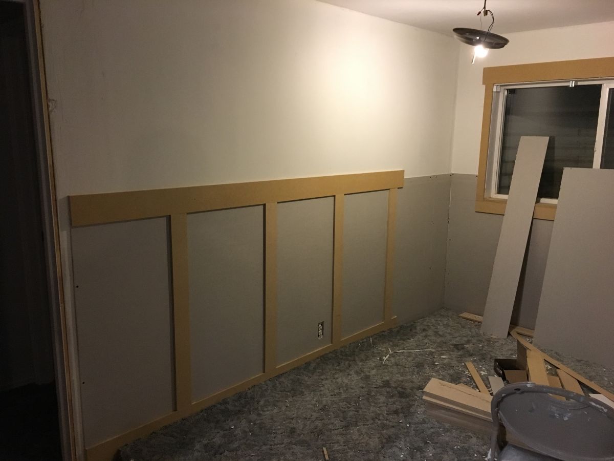 Start of the wainscoting