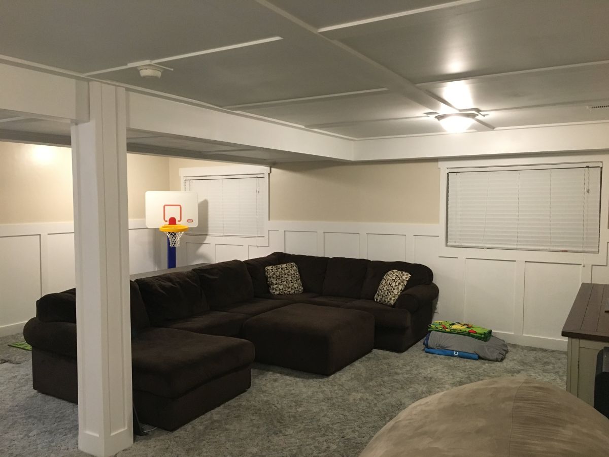 A little play area behind the couch